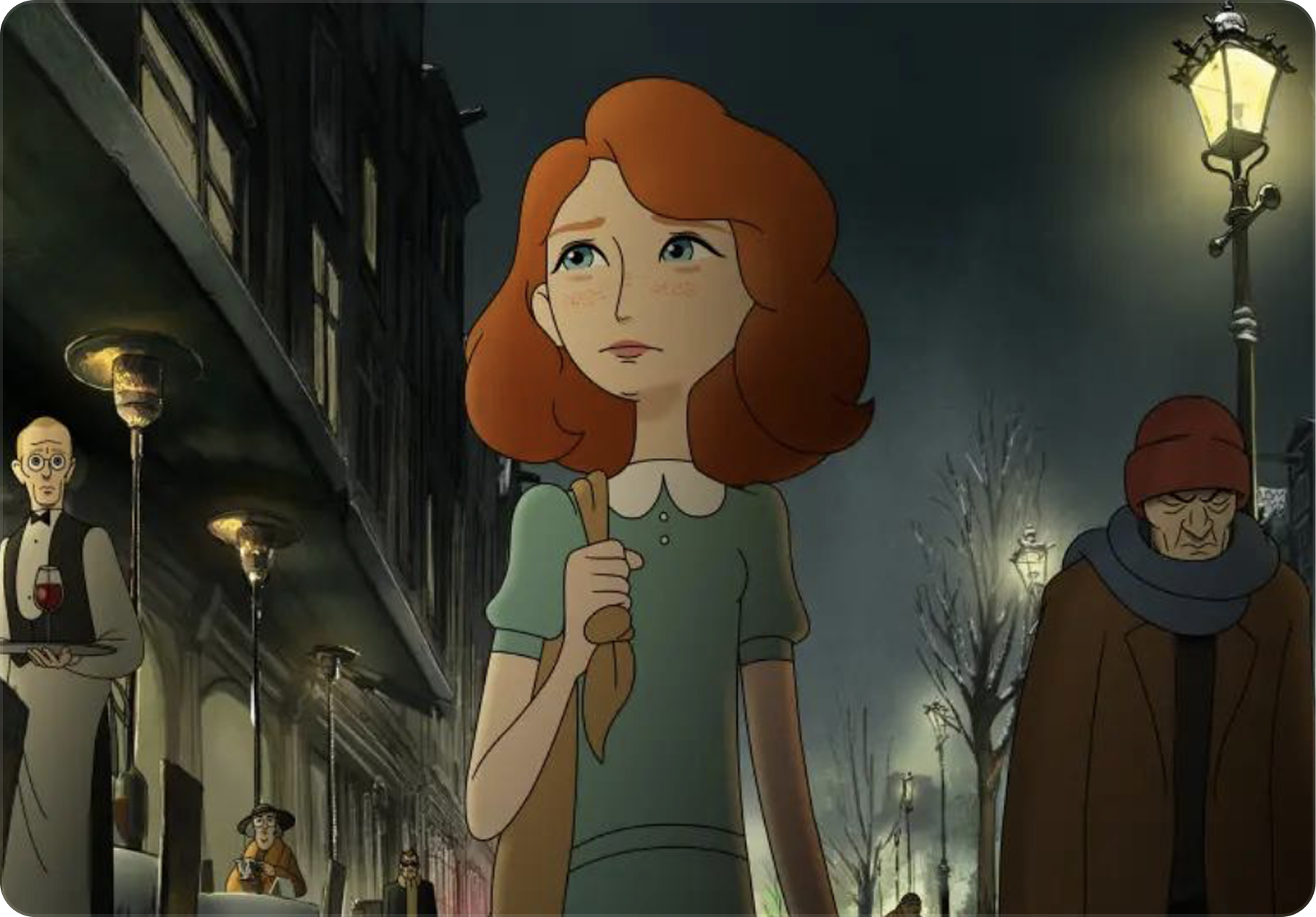 2D animation sample on a city street